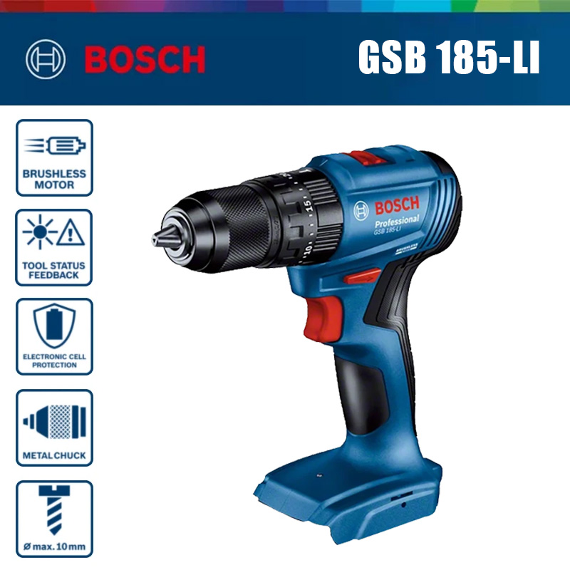 Brushless Cordless Electric Drill 18V - Perceuse à percussion sans fil Bosch