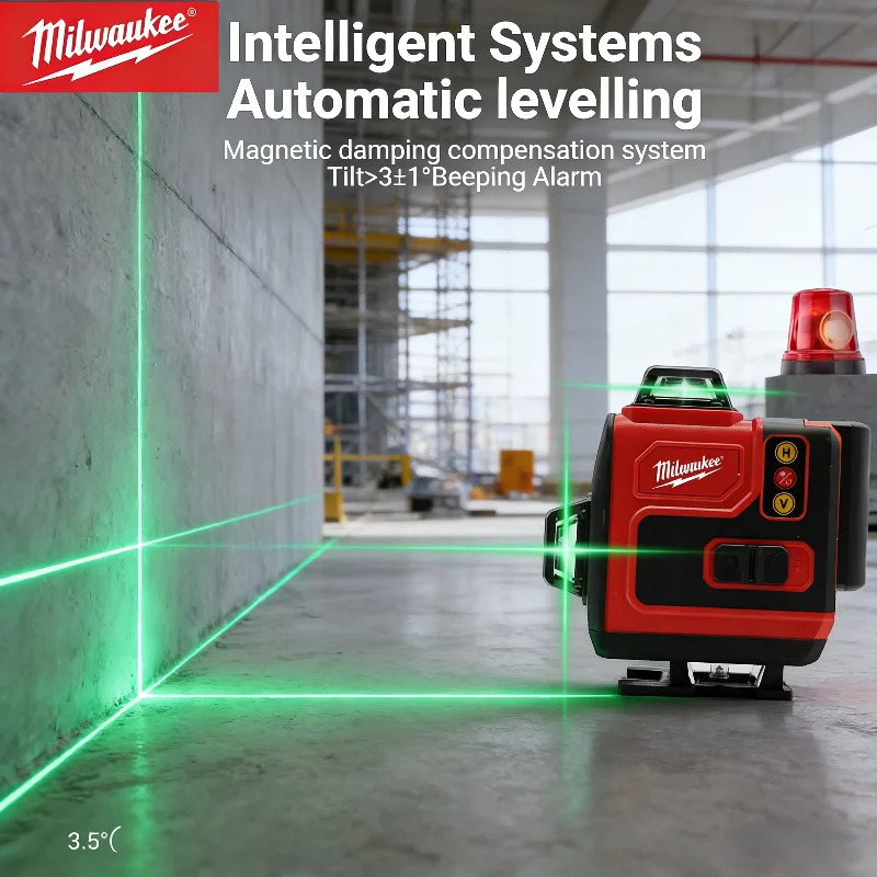 Laser Level 16 Lines 4D Green - Laser 4D 16 lignes Milwaukee authentique,