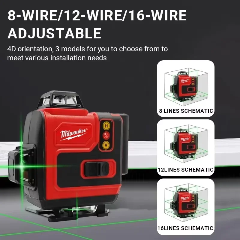 Laser 4D 16 lignes Milwaukee a - Laser Level 16 Lines 4D Green avis et prix